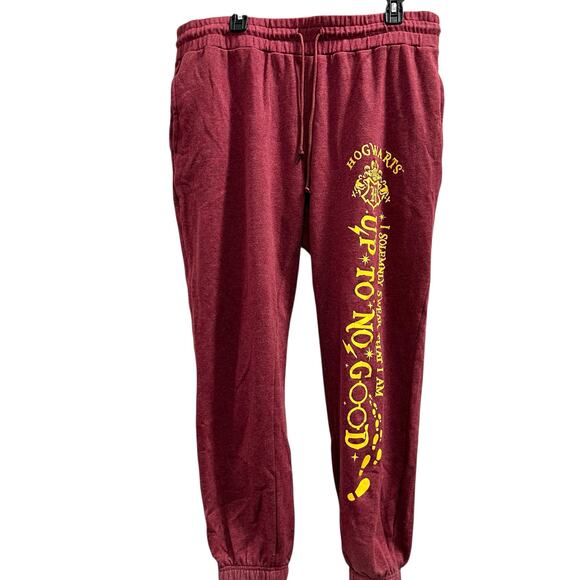 HARRY POTTER Hogwarts Up to No Good Heathered Red sweatpants logo plus sz XXL - Picture 1 of 5
